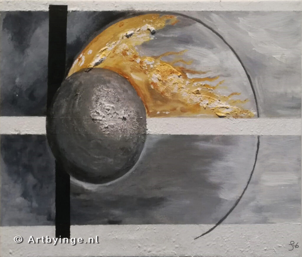 Artbyinge; Kunst; Creative; Acryl; Art; Expositie; Abstract; Sun; Moon