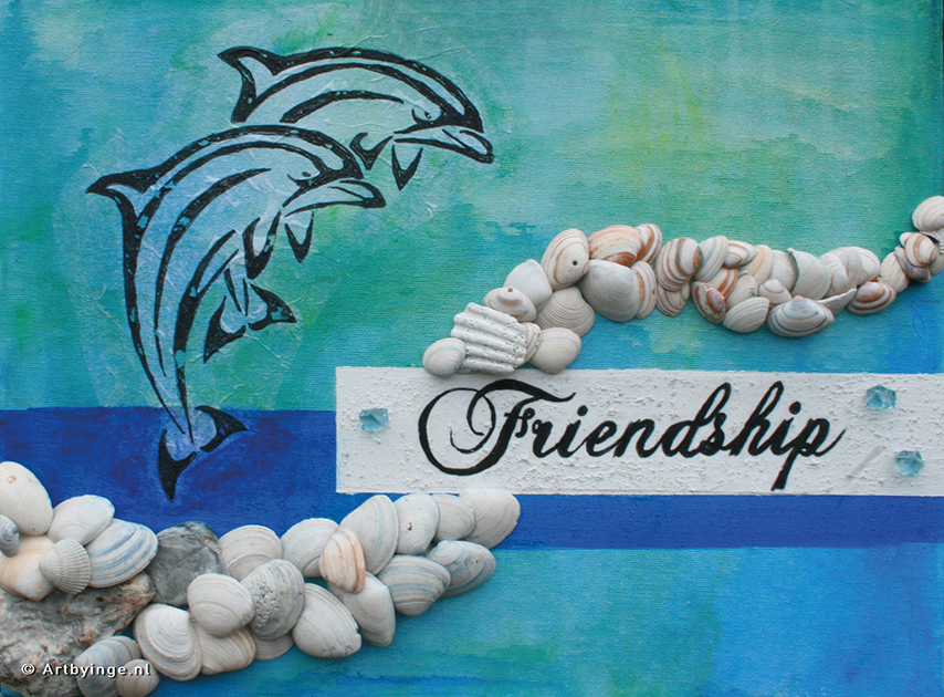Artbyinge; Kunst; Creative; Acryl; Art; Animal; Nature; Dolphin; Friendship; Mixed Media